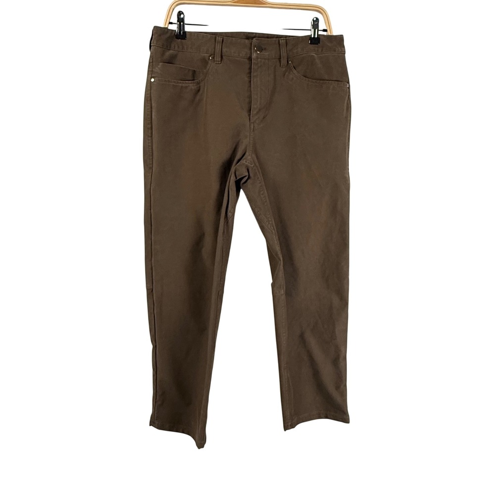 Lululemon ABC Relaxed-Fit Crop Pant Canvas Artifact Brown Stretch LM5AH0S Men 33